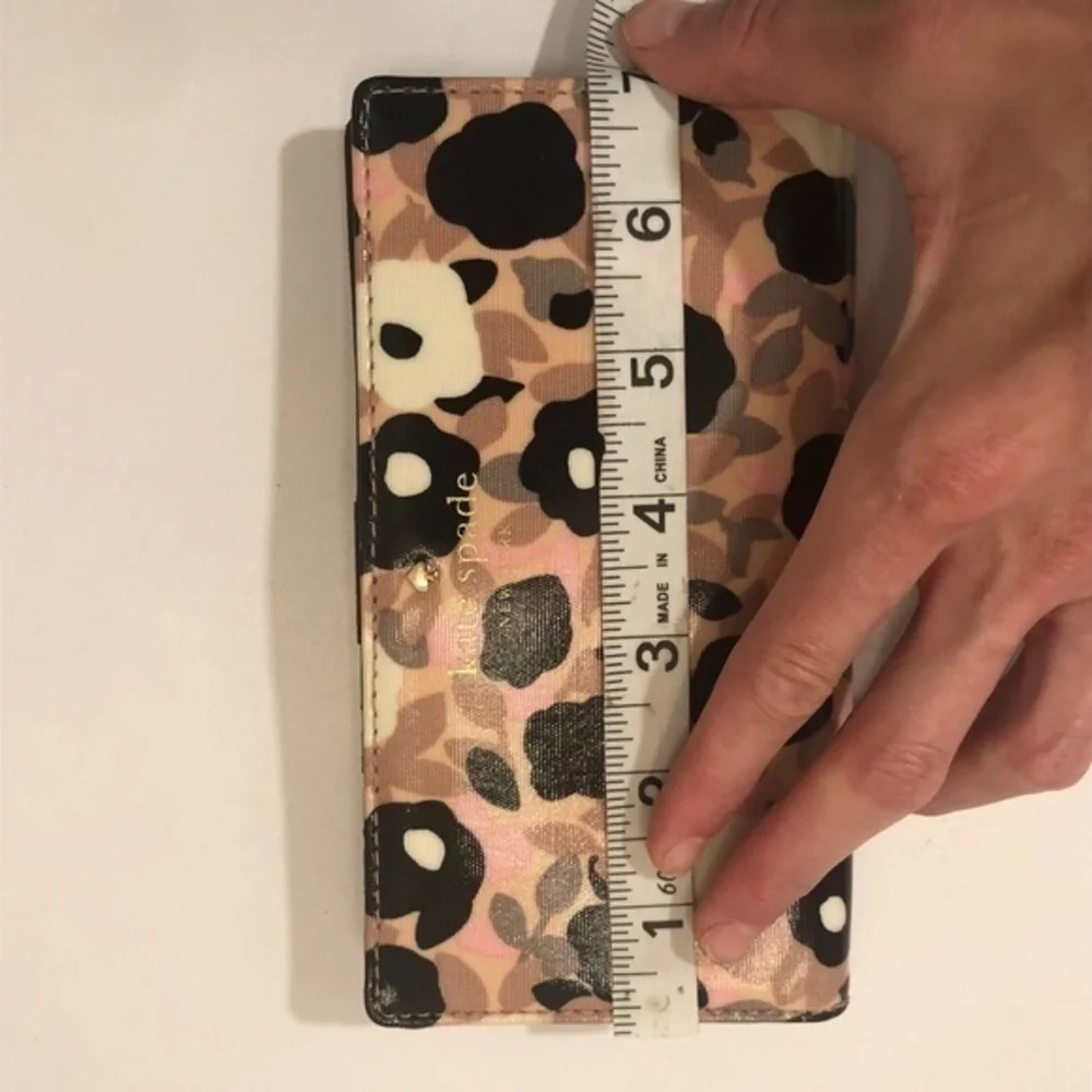 Kate spade pink black floral flower wallet